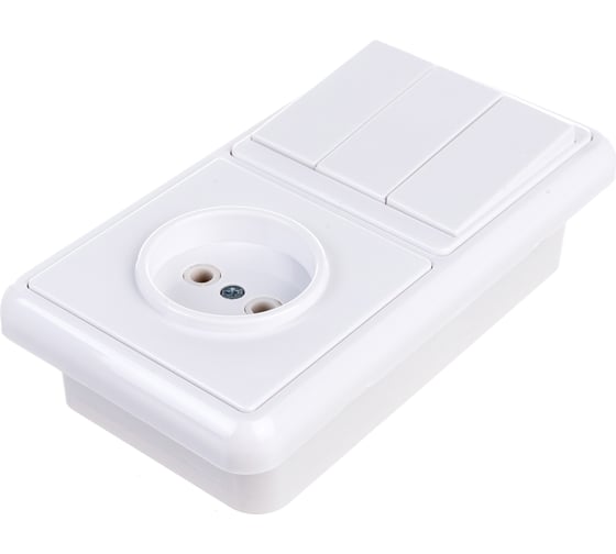 Изображение товара Комбинированный блок Кунцево-Электро БЭЛЛА скрытая установка выключатель+розетка БКВР-039 5839