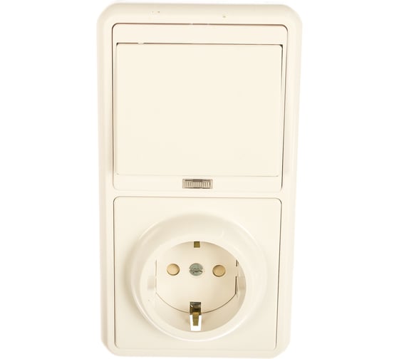 Изображение товара Комбинированный блок Кунцево-Электро БЭЛЛА скрытая установка выключатель с подсветкой+розетка БКВР-211 5825