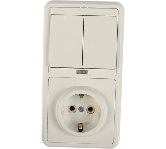 Изображение товара Комбинированный блок Кунцево-Электро БЭЛЛА скрытая установка выключатель с подсветкой+розетка БКВР-055 5833