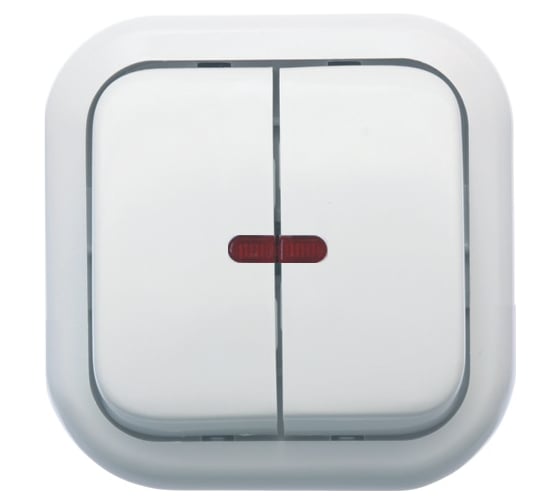 Изображение товара Выключатель Кунцево-Электро ВАЛЕНТИНА двухклавишный с подсветкой А56-176 7636