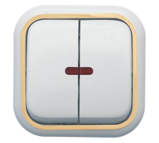 Изображение товара Выключатель Кунцево-Электро ВАЛЕНТИНА двухклавишный с подсветкой А56-176З 7637