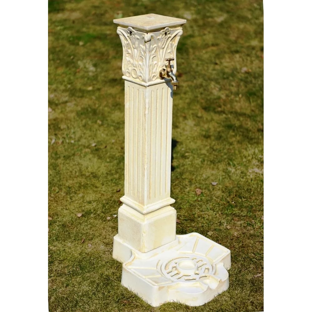 Изображение товара Садовая колонка из алюминия GLQ 460х380х930 мм белая с краном