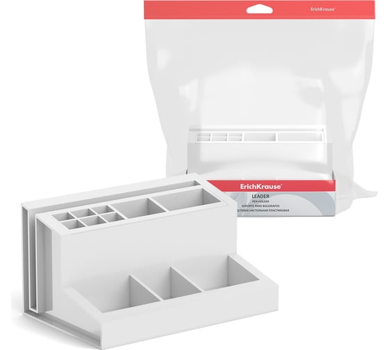 Изображение товара Настольная пластиковая подставка ErichKrause Leader, Classic, белый 55792