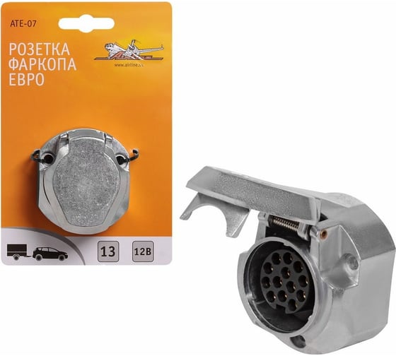 Изображение товара Розетка фаркопа 12В 13 контактов ЕВРО металл Airline ATE-07