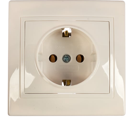 Изображение товара Розетка х1 IEK КВАРТА с заземлением, в сборе, без шторки, белая ERK14-K01-16-DM