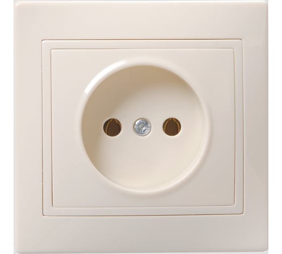 Изображение товара Розетка GENERICA КВАРТА х1 б/з в сборе б/ш,крем ERK13-K33-10-DM