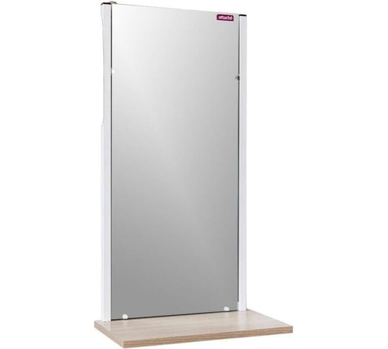 Изображение товара Настенное зеркало Attache ti_ мюленполка 420x783, металл белый, лдсп ясень шимо светлый 1842279