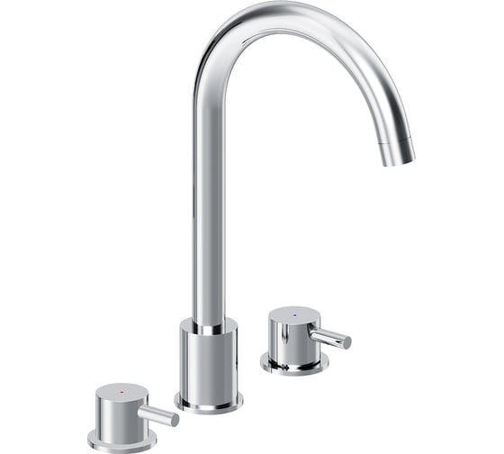 Изображение товара Смеситель для умывальника Damixa Scandinavian Pure встраиваемый в столешницу, трёхсекционный, хром 360200000