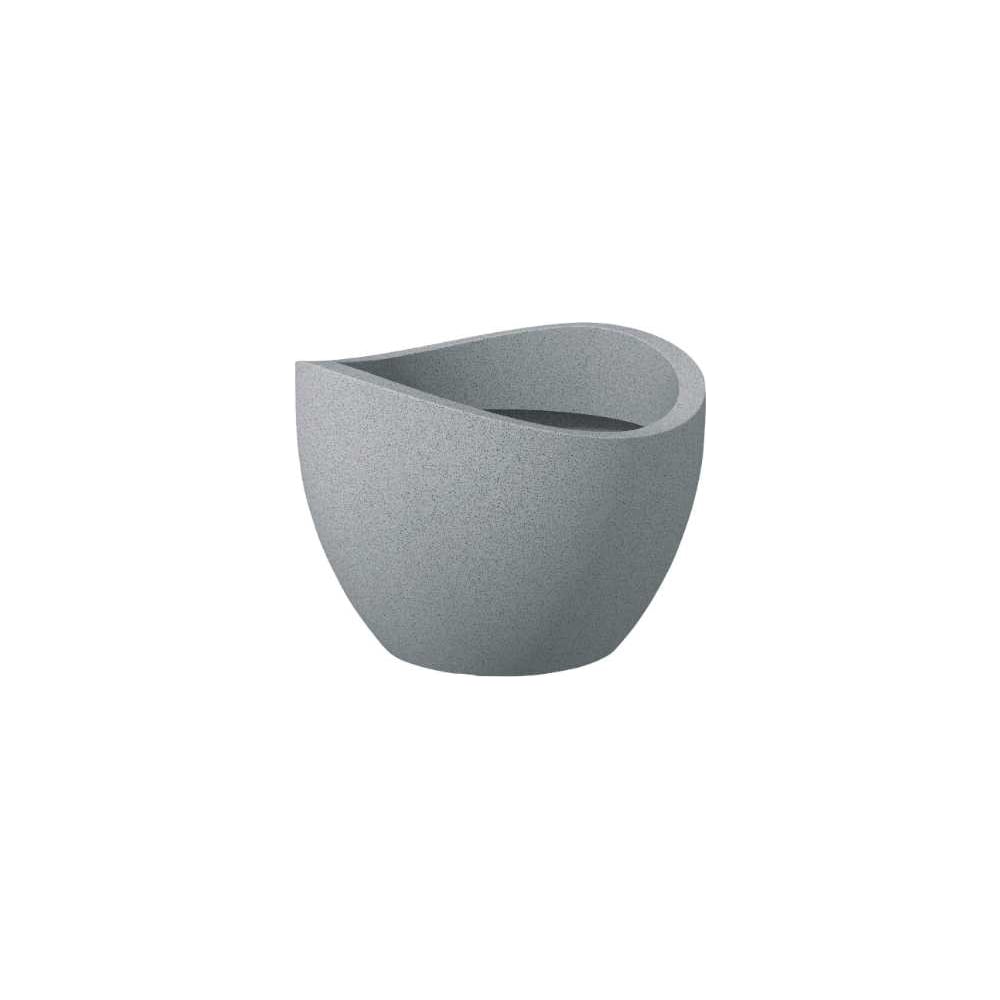 Кашпо SCHEURICH 250 пластик Wave Globe Stony Grey диаметр 30 см ширина 30 см высота 22 см 8 л серый камень 061284