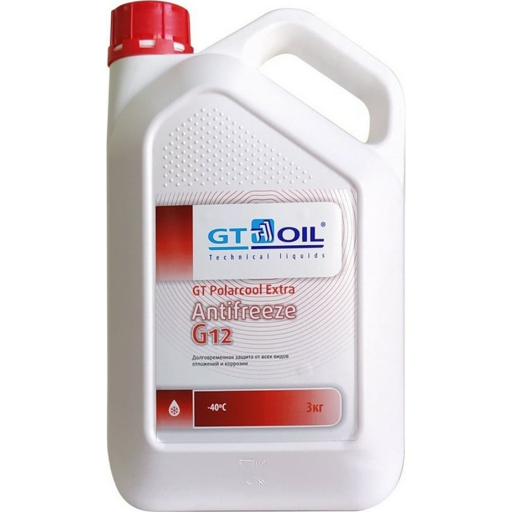 фото Антифриз gt oil polarcool extra g12 красный, 3 кг 4665300010225