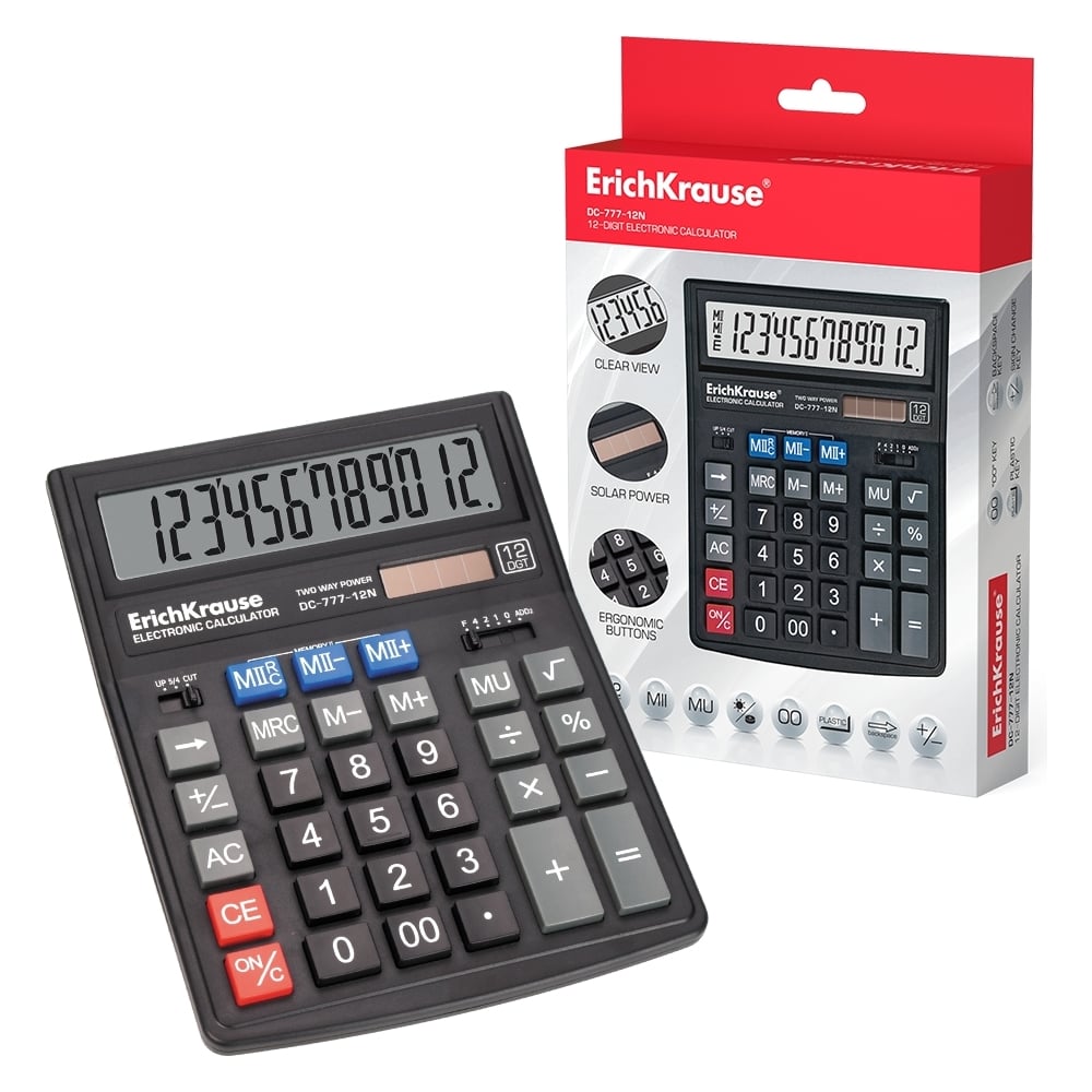 Настольный калькулятор ErichKrause цифры в наклейках