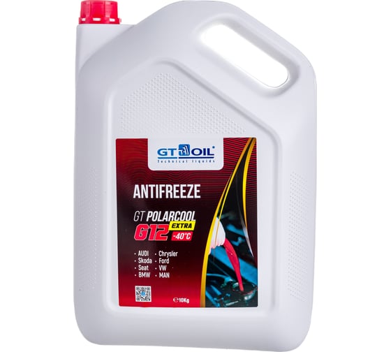 Изображение товара Антифриз GT OIL Polarcool Extra G12 красный, 10 кг 4606746008278
