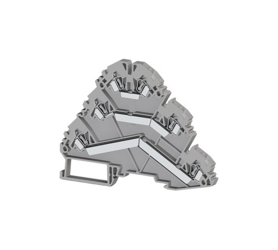 Изображение товара Пружинный клеммник Klemsan 3-х ярусный, 2,5мм.кв., (серый); YBK 2,5-3 F 30 шт. 0.0.0.3.324509