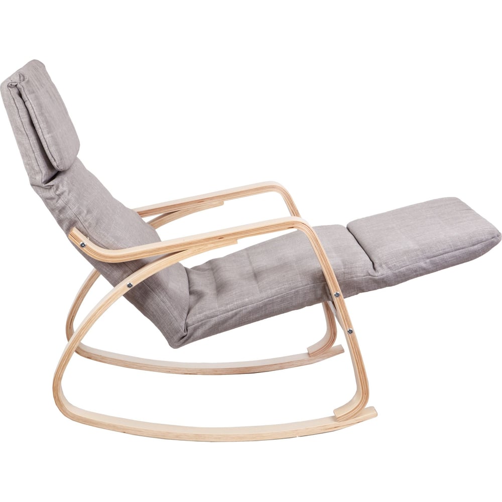 Изображение товара Кресло-качалка AKS Home SMART ткань серый натуральное дерево дизайн