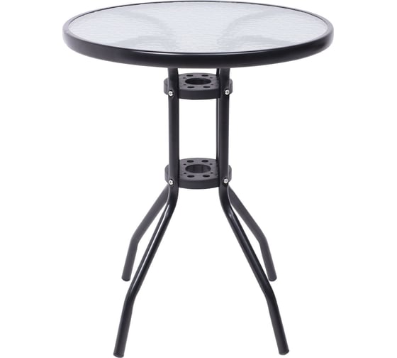 Изображение товара Стол садовый AKS Home VERONA 60х73, сталь-черная/закаленное стекло 5 мм 94008