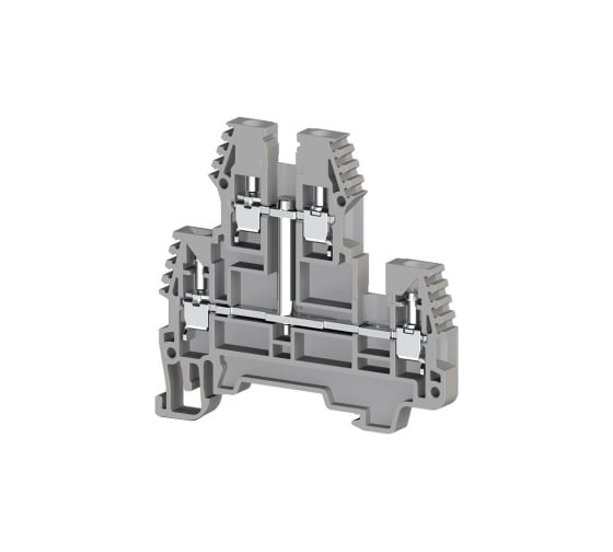 Изображение товара 2-х ярусный клеммник Klemsan, 2,5 мм.кв., с внутр.перемычкой, (серый); PIK2,5NK 20 шт. 0.0.0.3.317129