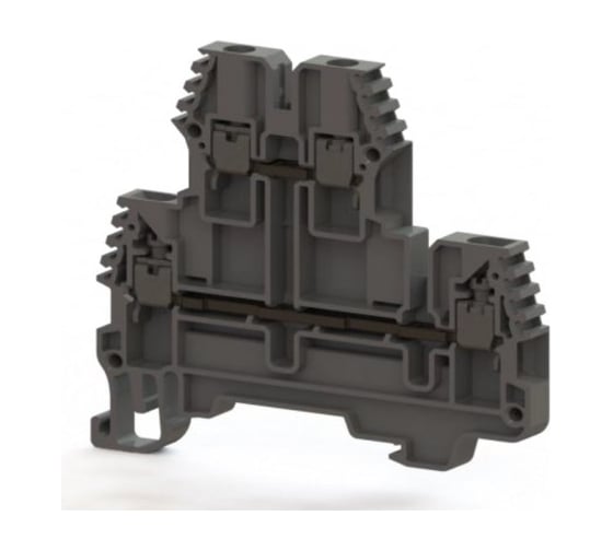 Изображение товара 2-х ярусный клеммник Klemsan, 2,5 мм.кв. (серый); PIK 2,5RD 100 шт. 0.0.0.3.325249