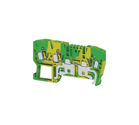 Изображение товара Пружинный клеммник Klemsan 3-х выводной, 2,5 мм.кв. (земля); YBK 2,5 ET 50 шт. 0.0.0.3.336110