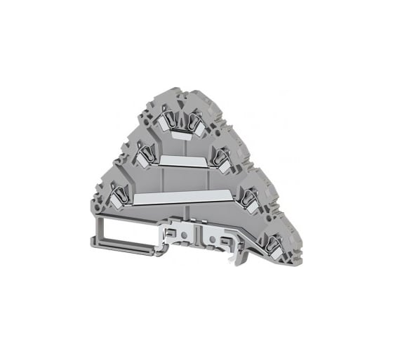 Изображение товара Пружинный клеммник Klemsan 3-х ярусный с контактом на рейку, 2,5мм.кв., (бежевый); YBK 2,5-3 FT 20 шт. 0.0.0.3.324600