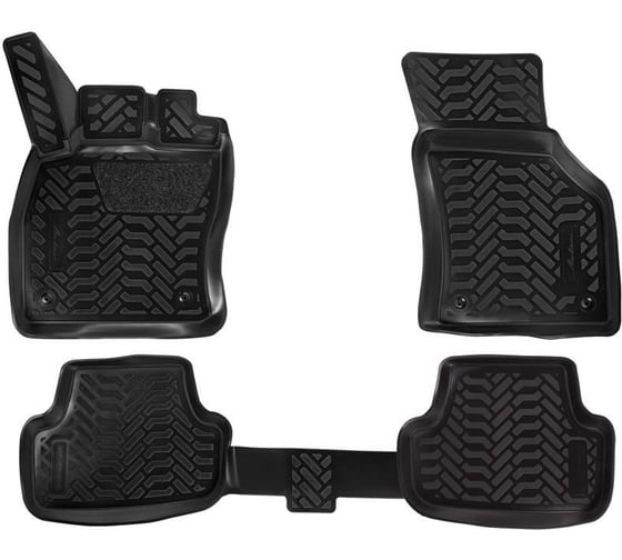 Изображение товара Ковры Airline для VW Golf VII 12-, 4 шт., высокий борт, 3D с подпятником, ТЭП, черные ACM-PS-72