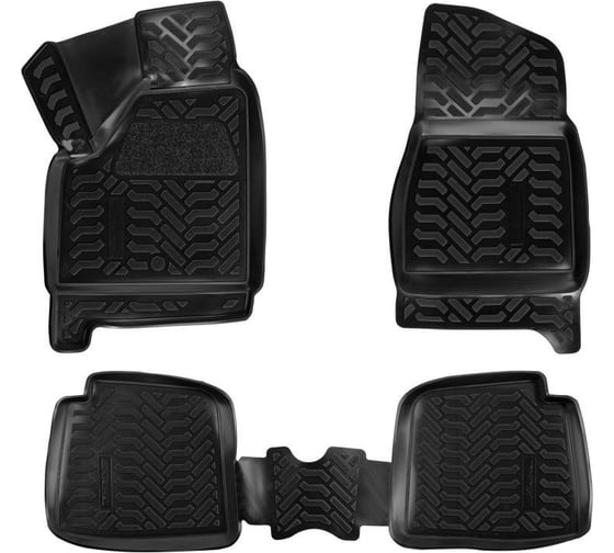 Изображение товара Ковры Airline для ВАЗ 2131 НИВА 5 дв. LADA 4x4, 4 шт., высокий борт, 3D с подпятником, ТЭП, черные ACM-PS-13
