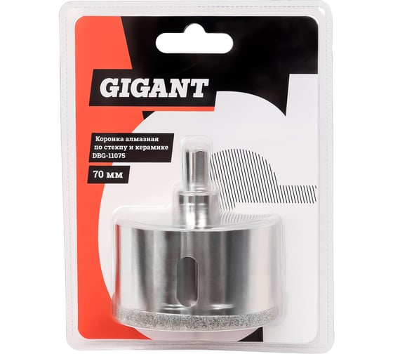 Изображение товара Алмазная коронка по стеклу и керамике 70 мм Gigant DBG-11075