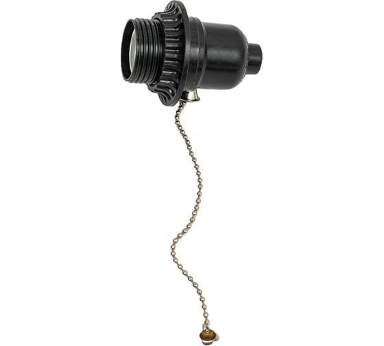 Изображение товара Патрон OXION E27 с вытяжным выключателем пластик черный PH-004