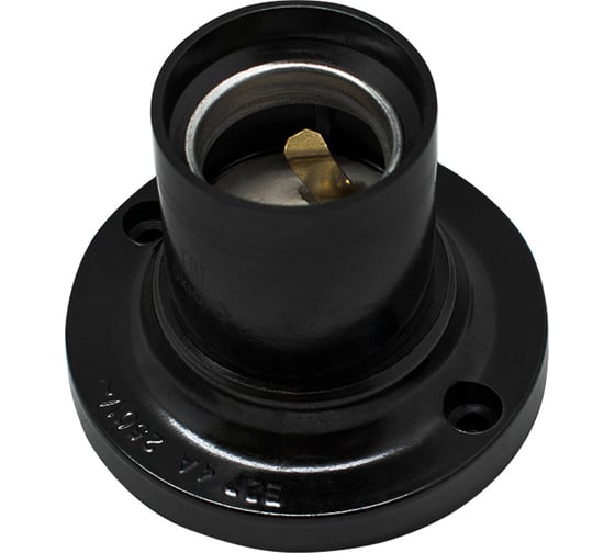 Изображение товара Патрон-стойка OXION Е27 черный прямой метал. резьба, пакет BH-005BK-E27