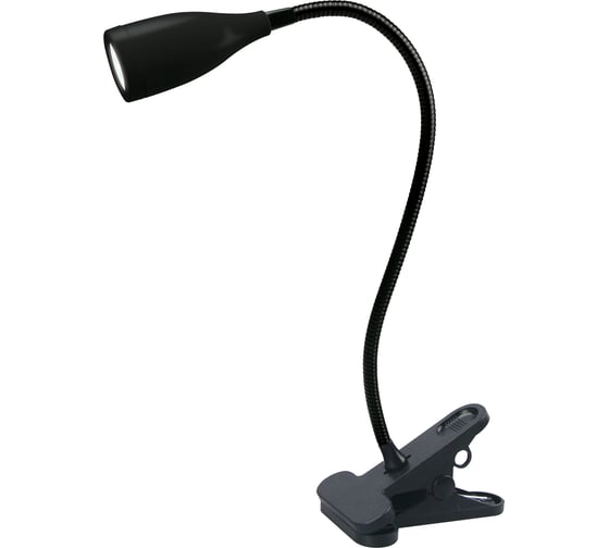Изображение товара Настольный светодиодный светильник Uniel Ulm-d501 4w/4000k black «прищепка». механический выключатель. черный. tm UL-00010746