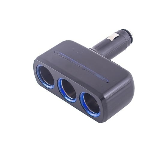 Изображение товара Разветвитель прикуривателя 3 гнезда SKYWAY черный, предохранитель 10А S02301018