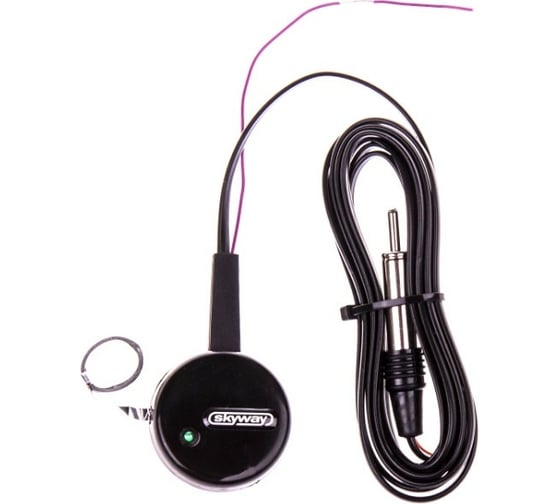 Изображение товара Активная внутрисалонная антенна SKYWAY ALPHA круглая, тонкое полотно, один ус, кабель 2.2м, черный S00203003