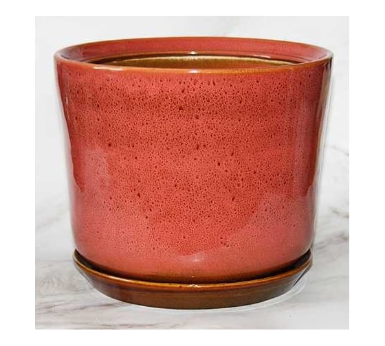 Изображение товара Горшок с поддоном Керама Стиль ЛИРА №3 розовый люкс, h-16см, d-19см, 2.5л 069823