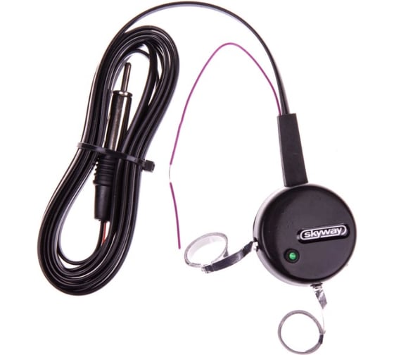 Изображение товара Активная внутрисалонная антенна SKYWAY BETA круглая, тонкое полотно, два уса, кабель 2.2м, черный S00203002