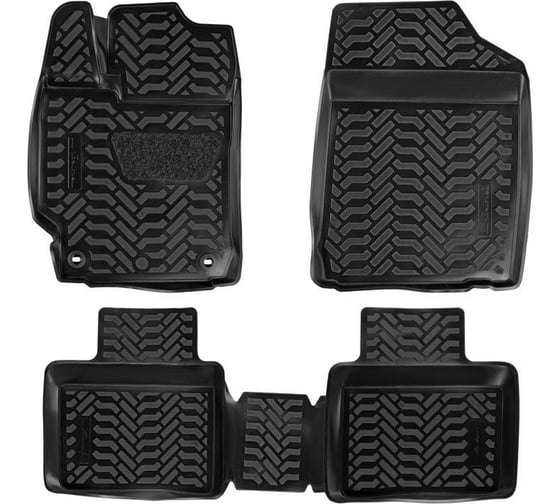 Изображение товара Ковры Airline для Toyota Camry VII XV50 11-, 4 шт., крепеж, высокий борт, 3D с подпятником, ТЭП, черные ACM-PS-65