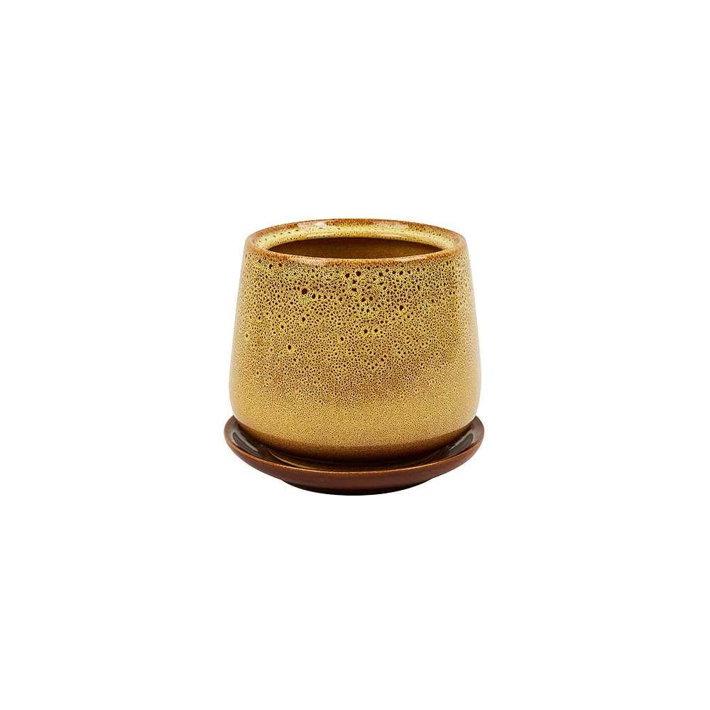 Изображение товара Горшок с поддоном Керама Стиль СКАРЛЕТ №3 желтый 1.2л