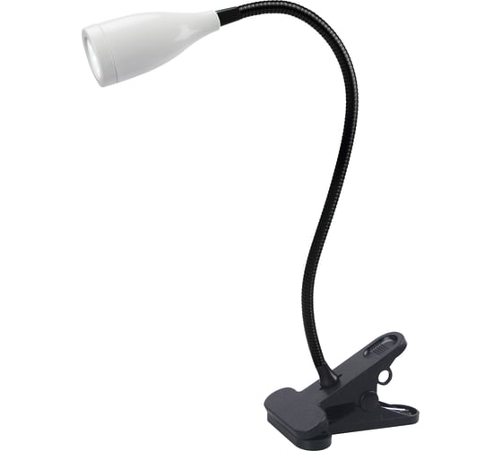 Изображение товара Настольный светодиодный светильник Uniel Ulm-d501 4w/4000k white «прищепка». механический выключатель. белый. tm UL-00010745