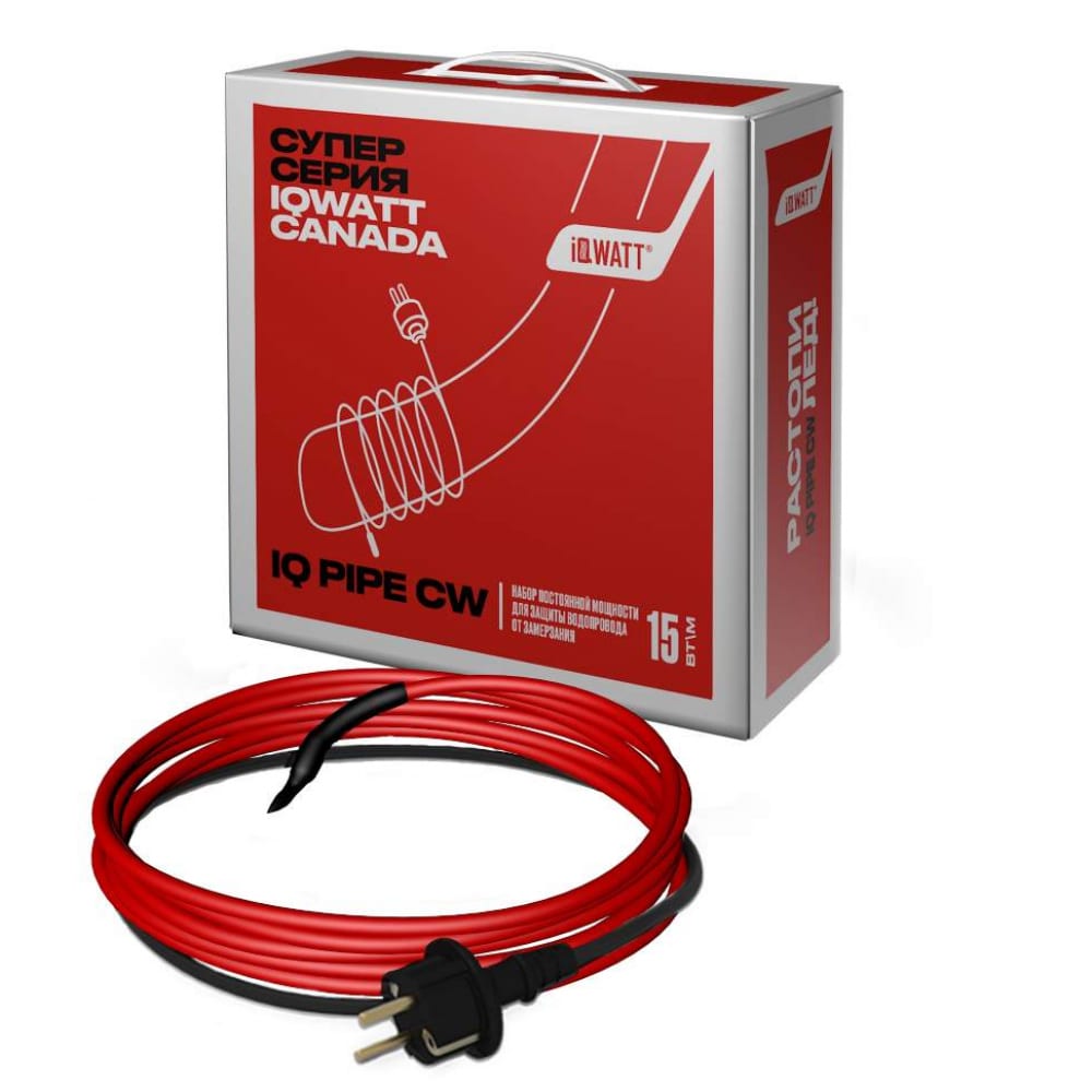 Комплект для обогрева труб IQWATT муфта для монтажа герметичного ввода греющего кабеля iqwatt climatiq fitting 3 4 1