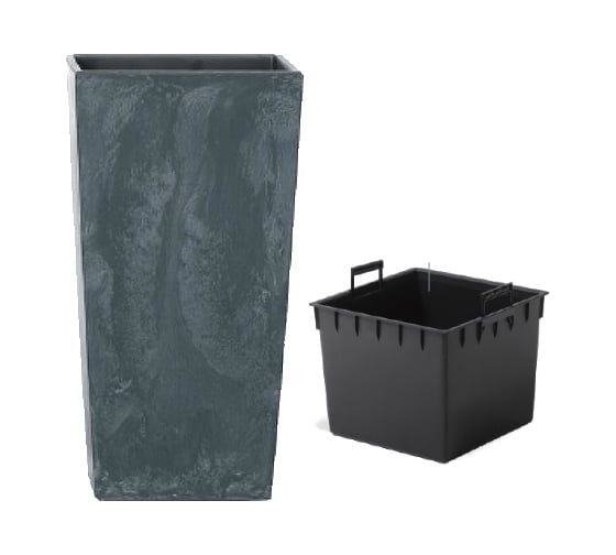 Изображение товара Кашпо Prosperplast Urbi Square Effect квадрат, d26.5х26.5см, высота 50см, anthracite, с вклад DURS265E-S433 058862