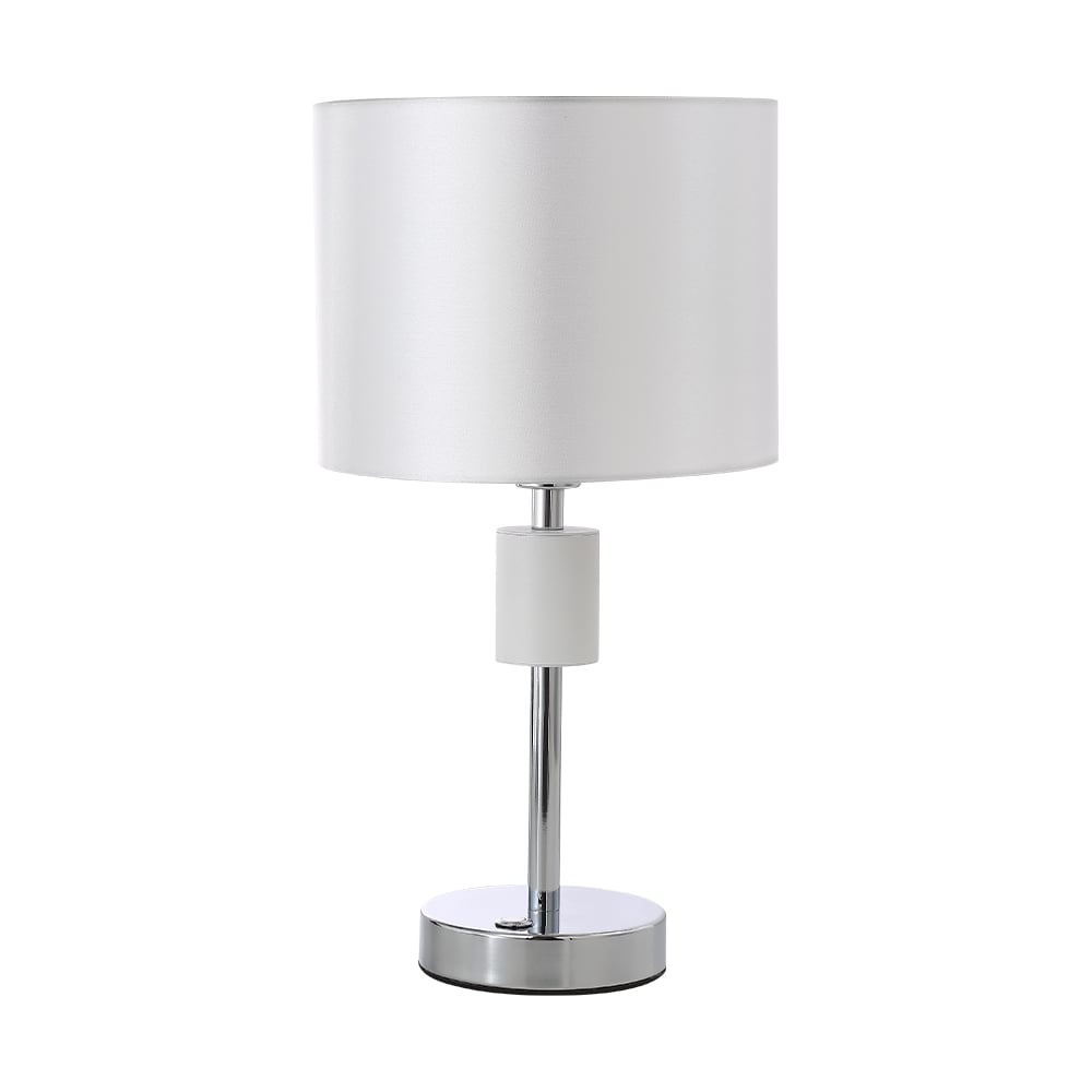 Изображение товара Настольная лампа Crystal lux MAESTRO LG1 CHROME стиль модерн с тканевым абажуром