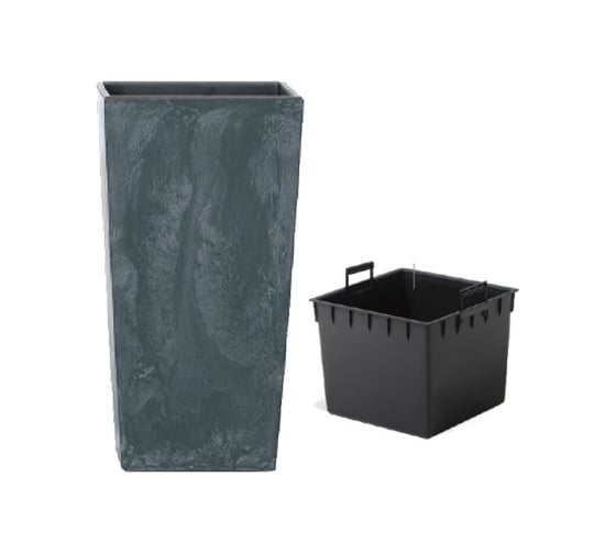 Изображение товара Кашпо Prosperplast Urbi Square Effect квадрат, d40х40см, h75см, anthracite ,с вкладышем DURS400E-S433 058868