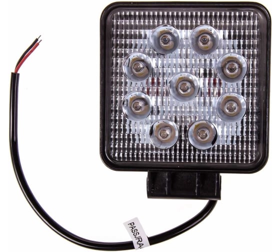 Изображение товара Светодиодная фара SKYWAY OFF ROAD квадратная 12V/24V 27W 6000К 9 диодов, дальний свет S07201012