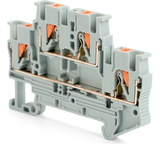 Изображение товара Пружинный 4-проводной проходной зажим STEKKER ЗНИ - 2,5 ,jxb pt 2,5, серый ld575-1-25, 49247