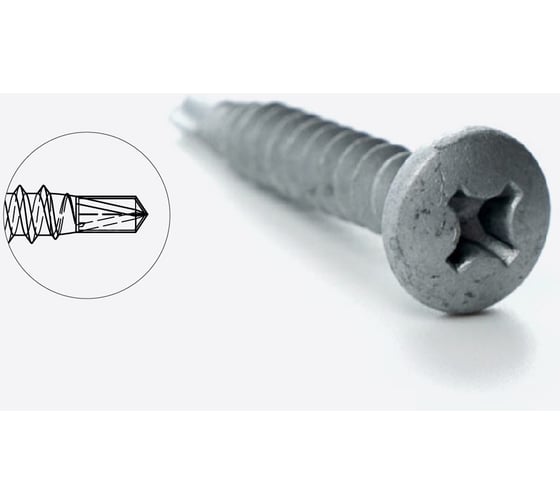 Изображение товара Сверлоконечный кровельный саморез Fachmann оцинкованный, 5,5x35 мм, 1000 шт. 08.042