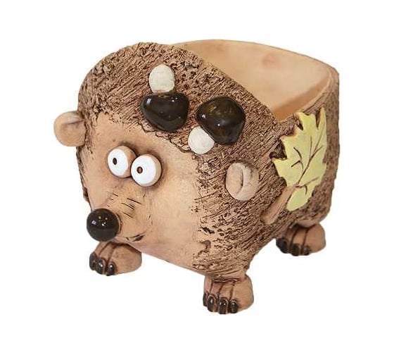 Изображение товара Кашпо КЕРАМИКА ЗОЛОТОЕ цветочное, Еж малый, 12х16х10 см, 0.5 л 057551