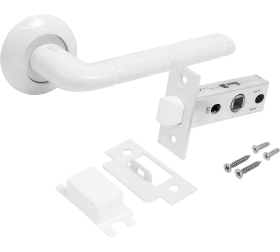 Изображение товара Ручка АЛЛЮР комплект ручка и защелка АРТ ПОЛО W+L45-8 W (15110/S45) матовый белый 14668