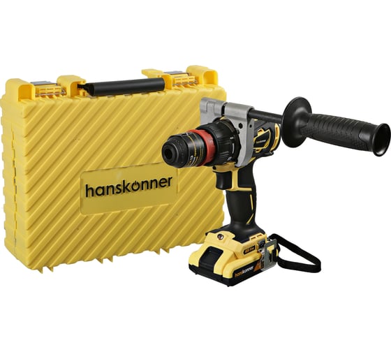 Изображение товара Аккумуляторная дрель-шуруповерт Hanskonner HCD1865BLC