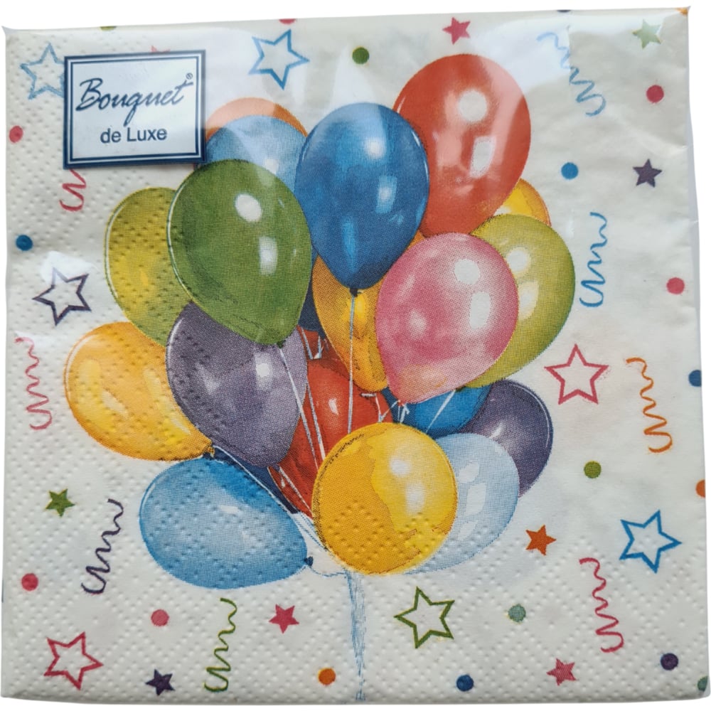 Изображение товара Салфетки EUROHOUSE Bouquet de Luxe Веселый праздник 24x24 3 слоя 25 шт праздничные