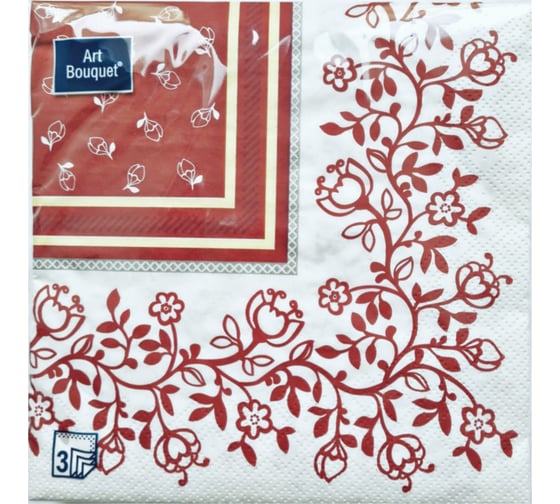 Изображение товара Салфетки EUROHOUSE Art Bouquet Барокко, 33x33, 3-х слойные, 20 шт. 37394