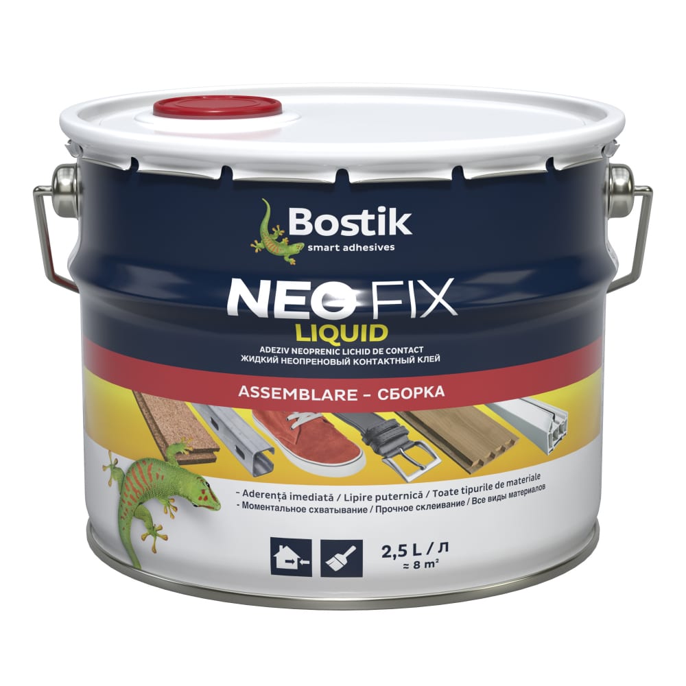 фото Жидкий неопреновый контактный клей bostik neo fix liquid 2,5 л 30611927