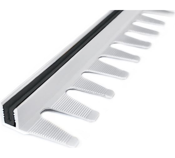 Изображение товара Крепеж РУССКИЙ ПРОФИЛЬ алюминий, универсальный, 8-12 мм, для Т-образного стыка, 0,9 м, с резиновой вставкой, 10 штук 4680427132179